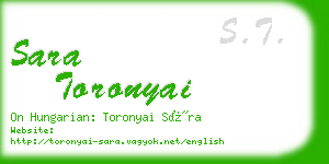 sara toronyai business card